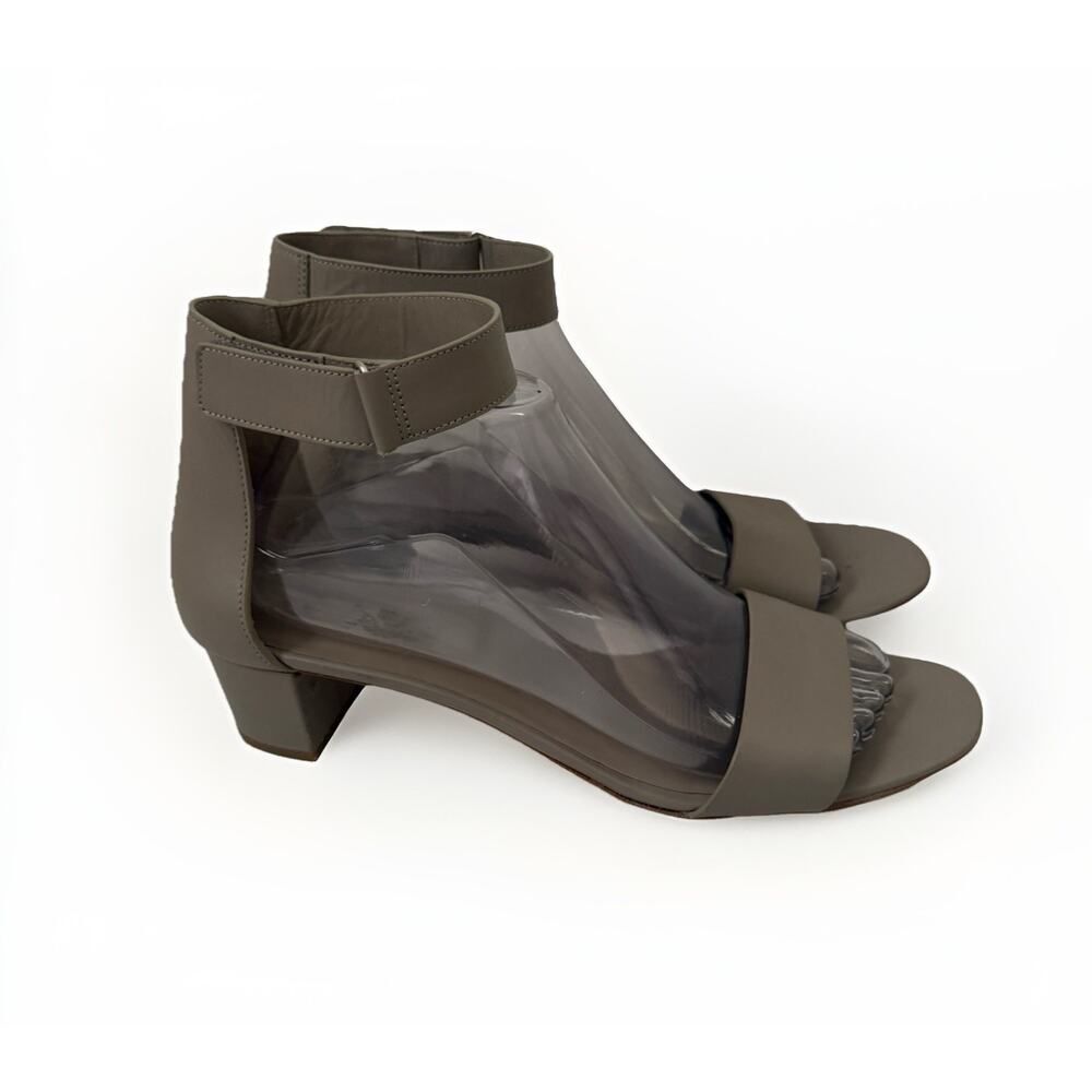 Vince “Rita” Ankle Strap Leather Heeled City Taupe Sandals 9.5M